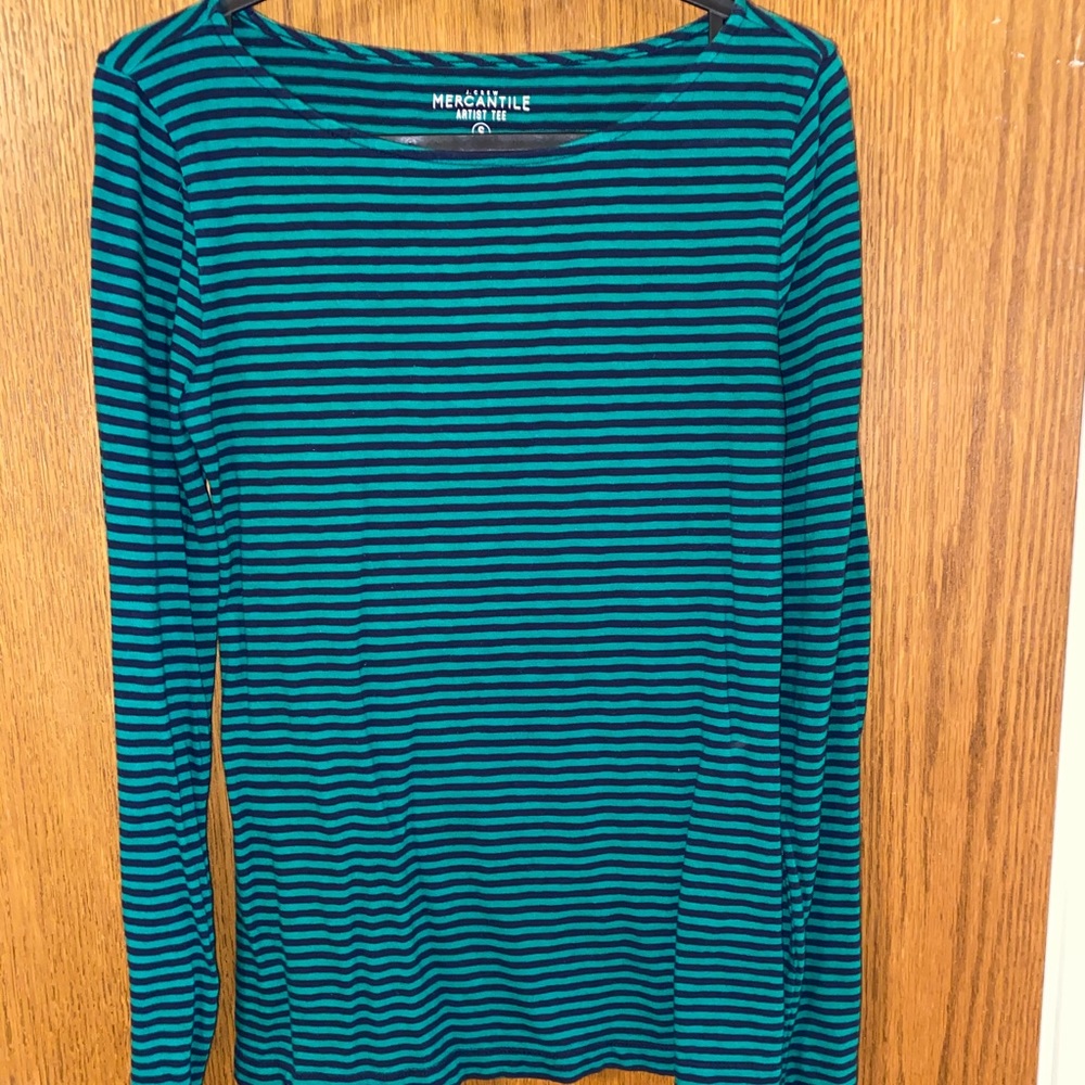 J.Crew Green and Blue Long Sleeve